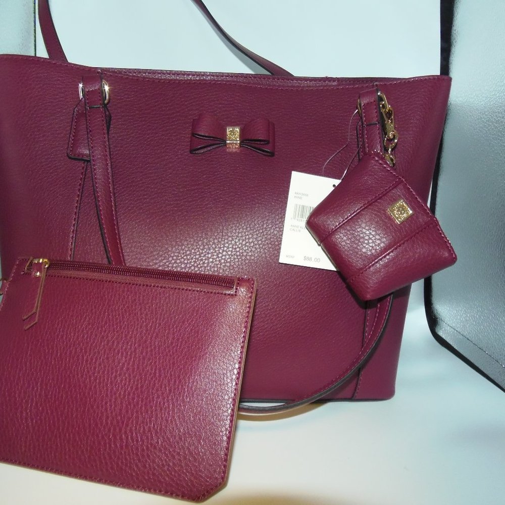 NWT Anne Klein 3 Piece " Callie" Wine Bag